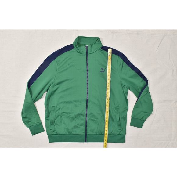 Puma Men's Green & Blue Track Jacket Regular Size 3XL Full Zip Pockets Athletic - Picture 3 of 8
